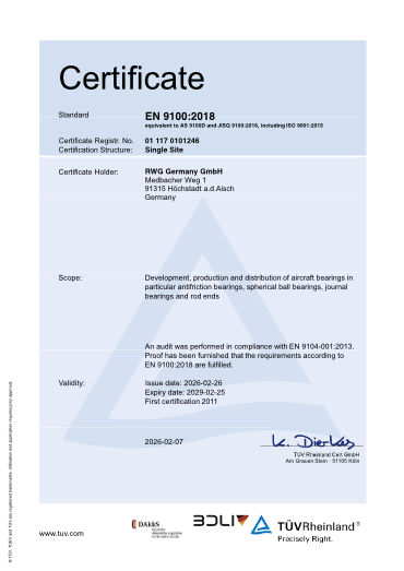 Certificate EN 9100:2018 form 07.02.2026